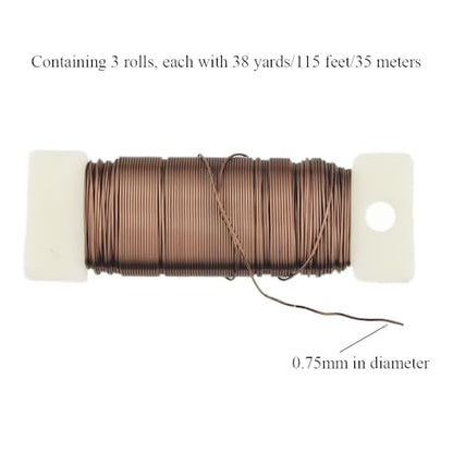 22Gauge Coffee Color Metal Floral Wire (345 Foot)