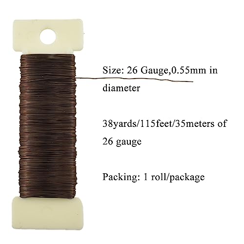 26Gauge Coffee Color Metal Floral Wire