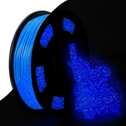 3D Printer Filament 1.75mm Glow in The Dark Shiny Firefly Blue PLA Filament for 3D Printing