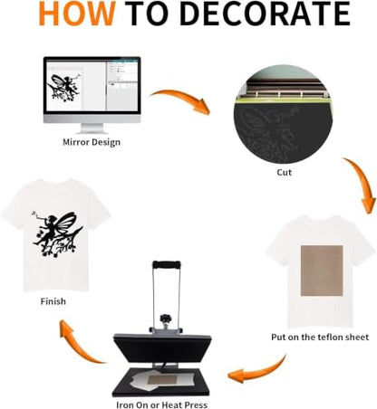Black HTV Heat Transfer Vinyl Bundle (24 Count)