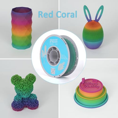 Matte Rainbow PLA 3D Printer Filament (10 .)
