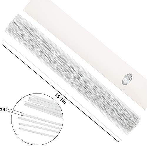 24 Gauge White Floral Wire Stem for Flower Arrangement Craft Supply