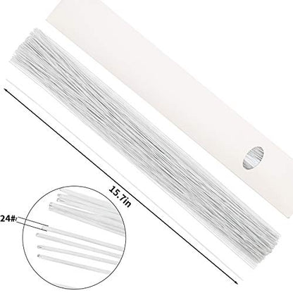 24 Gauge White Floral Wire Stem for Flower Arrangement Craft Supply