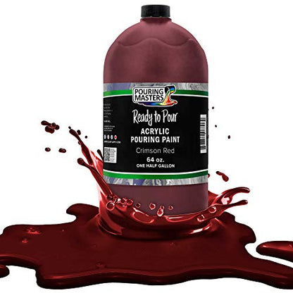 Crimson Red Acrylic Ready to Pour Pouring Paint (64 Fl Oz)