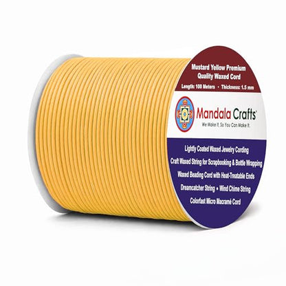 1.5mm Mustard Waxed Cord