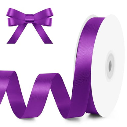 5 8" x 50 Yards Purple Satin Ribbon Crafts Gift Wrapping