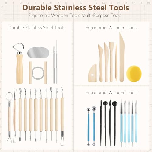 36PCS Pottery & Clay Sculpting Tools