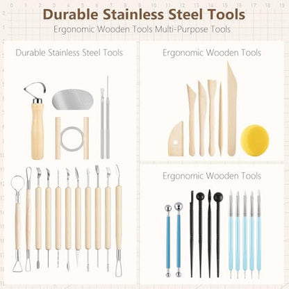36PCS Pottery & Clay Sculpting Tools