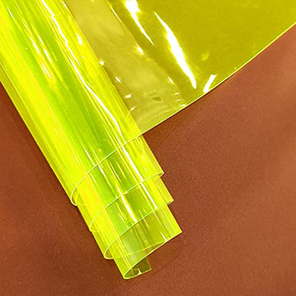 HYANG Yellow Solid Colors Transparent PVC Super Clear Holographic Vinyl 1 Roll 12" x 47"