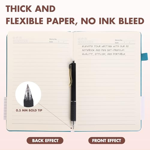 30 Set Lined Notebook Journals with Pens A5 Notebooks 100 GSM College Ruled Hardcover Notebook PU Leather Notepad with Pen Holder for Office School (60 Count)