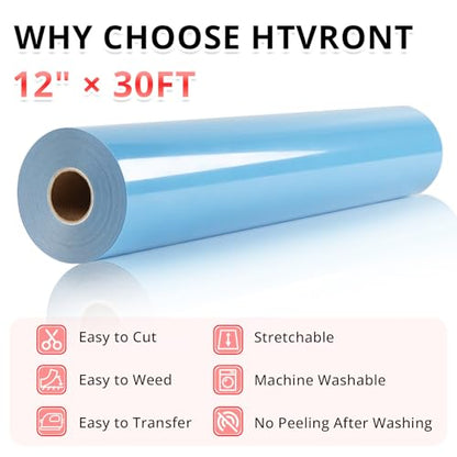 Sky Blue HTV Vinyl Heat Transfer Rolls