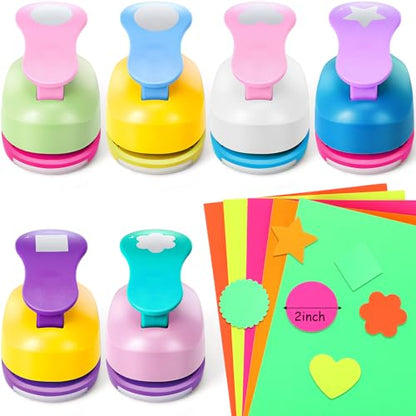 Hole Punches 6 Shapes with Cardstock for Kids