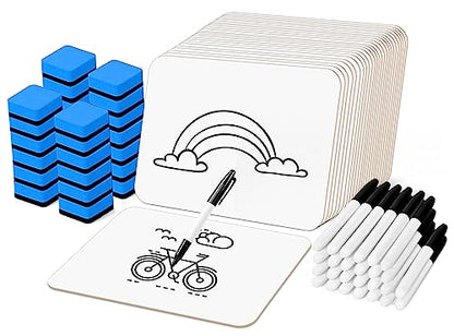 26 Pack Dry Erase Boards with 26 Erasers and 26 Markers (26 Count)