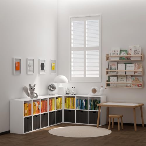 Wooden 6 Cube Storage Organizer with Closed Back Panel
