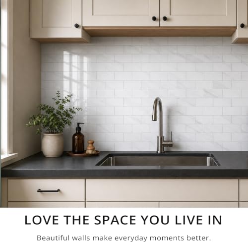 100 Pieces Peel and Stick Backsplash for Kitchen (12.5 Sq Ft)