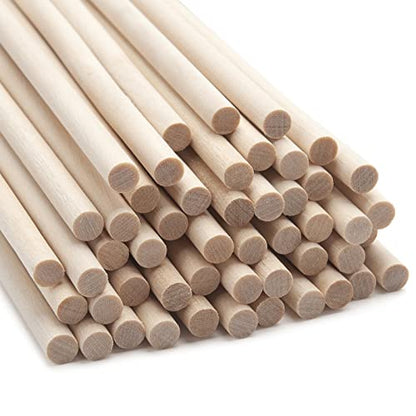 Wooden Dowels Wooden Sticks for Crafts 1 (50 Count)