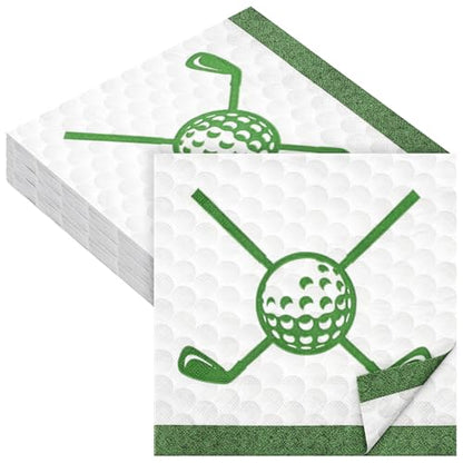 48 Pieces Golf Napkins 13 x 13 Inches Hole in One First Napkins Disposable Golf Cocktail Beverage Paper Napkins for Golf Themed Party Decorations Sports Party Supplies (48 Count)