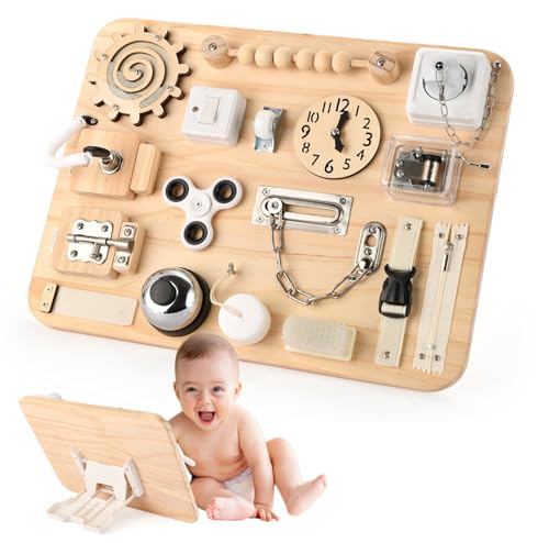 Large Wooden Busy Board for Toddlers