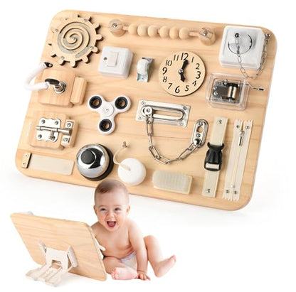 Large Wooden Busy Board for Toddlers