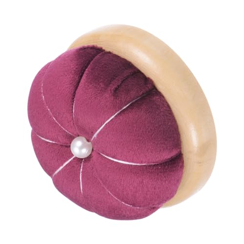 Wooden Base Pin Cushion Japanese Style Cute Needle Holder Pincushions Round for Sewing Quilting Needlework DIY Crafts