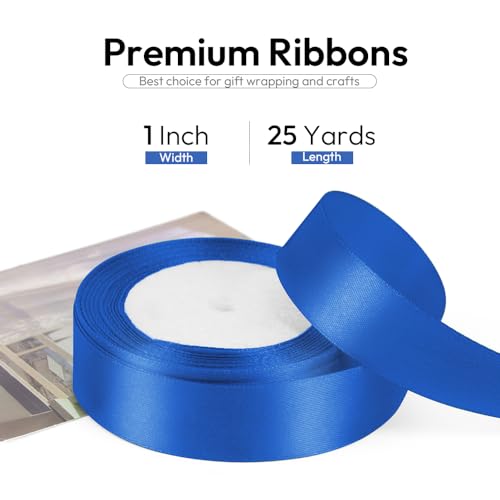 1 Inch 25 Yards Satin Ribbon Royal Blue