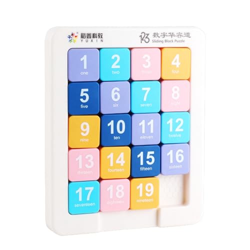 Slide Number Puzzle 20 magnetized Klotski Puzzle Brain Teasers Toys Jigsaw Intelligence 4X5 Klotski Blocks Toys