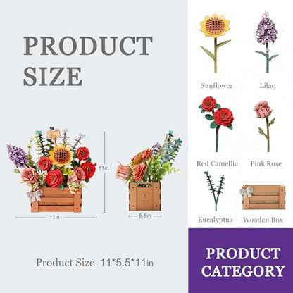 3D Wooden Flower Puzzle for Adults
