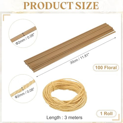 100Pcs 2 Gauge Floral Wire (100 Count)