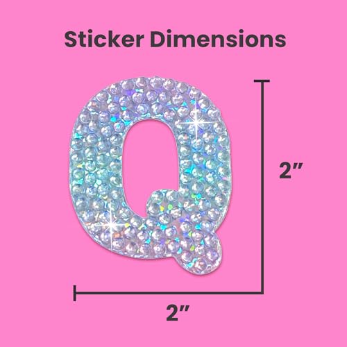 Sparkly Rhinestone Alphabet Letter Sticker Q