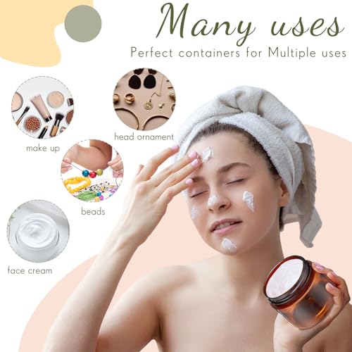 12 Pack 4 oz Plastic Container Jars with Lids Round Clear Travel Cosmetic Container Slime Jars for Toiletries (12 Count)