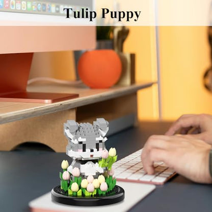 Artificial Flower Animal Toy Building Set for Adults