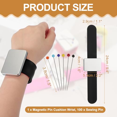Magnetic Wrist Pin Cushions for Sewing