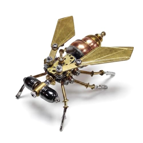 3D Metal Model Kits Puzzle for Adults Steampunk 160+ Parts Assembly DIY Electric Mechanical Insect Fly Christmas & Birthday Gift for Father Men Teens