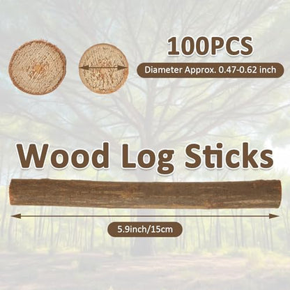 100 Pack 6 inch Wood Sticks (100 Count)