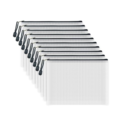 10 Pcs Zipper File Bags (10 Count)