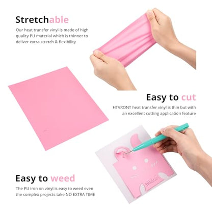 Baby Pink HTV Heat Transfer Vinyl (11 Count)