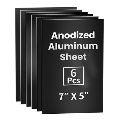 6 Pcs 7 x 5 inch Anodized Aluminum Sheet Set