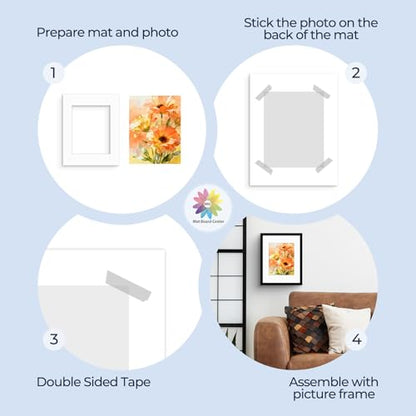 Mat Board Center 50 Pack 11x14 Picture Mat for 8x10 Photo White (50 Count)
