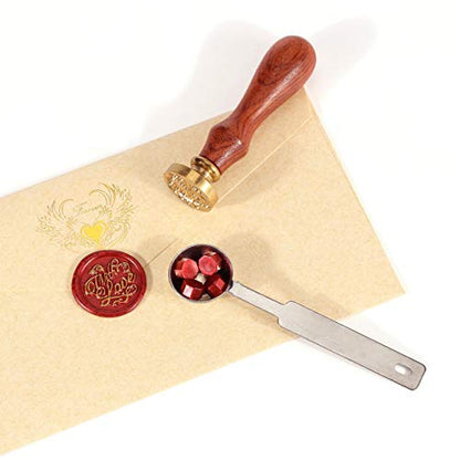 360 Pcs Antique Wine Red Sealing Wax Beads Set for Wax Seal Stamp with Candles and Melting Spoon (360 Count)