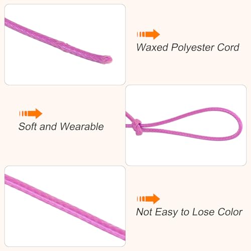 Waxed Cord 2.5mm Waxed Polyester Cord 87 Yard Wax String for Bracelet Making