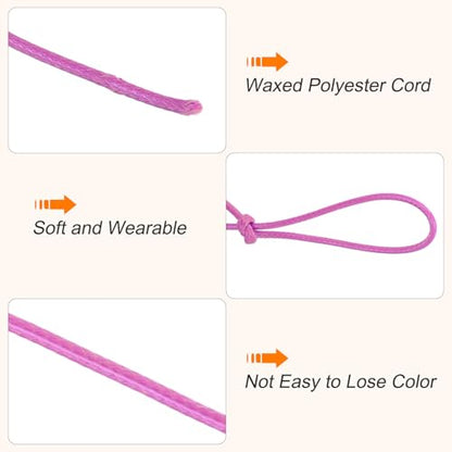 Waxed Cord 2.5mm Waxed Polyester Cord 87 Yard Wax String for Bracelet Making