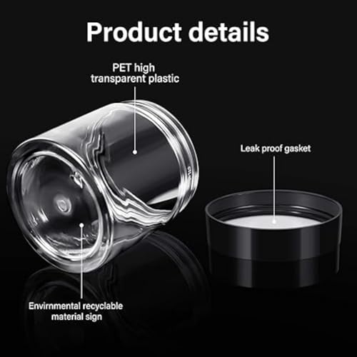 36 Pieces 8 oz Plastic Jars with Lids Wide Mouth Airtight Reusable Container Acrylic Cosmetic Small Jars for Lotions Ointments Travel Toiletries Creams Make up Storage (36 Count)