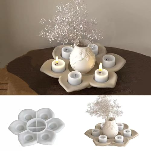 Large Size Lotus Tealight Candles Holder Resin Mold