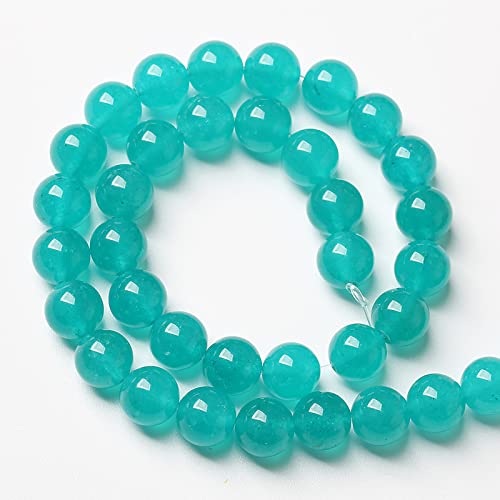 12MM 33PCS Natural Stone Beads Blue Amazonite Jade Stone Round Loose Beads for Jewelry Making DIY Bracelet Necklace 15 Inch