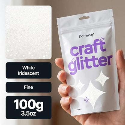 Craft Glitter White Iridescent 100g Fine Glitter (3.5274 Ounce)
