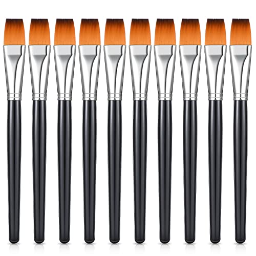10 Pcs 3 4 Inch Flat Paint Brushes Acrylic Painting Craft