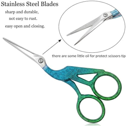 4.5Inch Stainless Steel Sharp Tip Scissors with Leather Cover