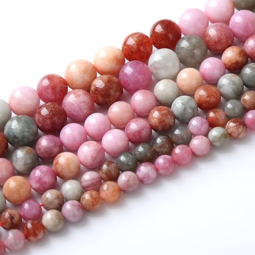 60pcs 6mm Natural Alashan Rainbow Agate Stone Beads for Jewelry Making DIY Bracelet Necklace Accessories 15" Energy Healing Power Stone Beads