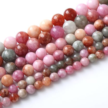 60pcs 6mm Natural Alashan Rainbow Agate Stone Beads for Jewelry Making DIY Bracelet Necklace Accessories 15" Energy Healing Power Stone Beads