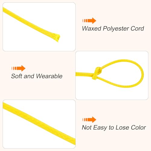 Waxed Cord 1mm Waxed Thread 87 Yard Wax String Leather Cord for Bracelet Making